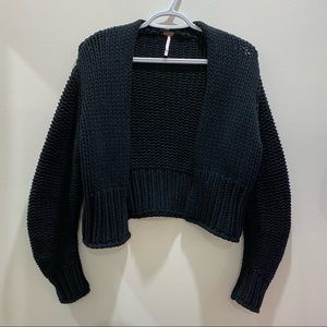 Free People thick chunky black cardigan